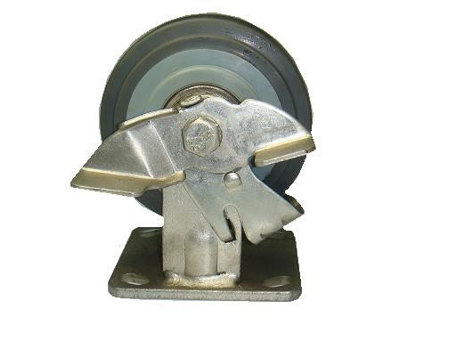 055407 Rueda Poliuretano Acero Fija con Rod/Rodillo Freno 5" UND